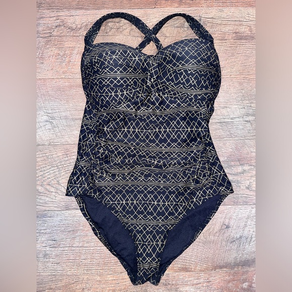 NipTuck Deco Foil Louise One Piece Multifit Bra Cup Swimsuit - Picture 1 of 12